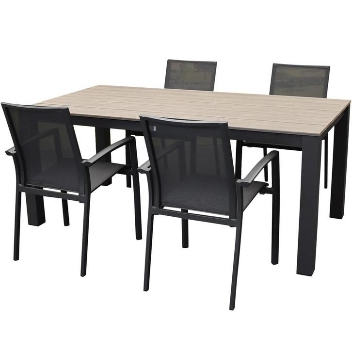 Malaga Sydney dining tuinset 180x92xH74 cm 5 delig polywood, Tuin en Terras, Tuinsets en Loungesets, Nieuw, Ophalen of Verzenden