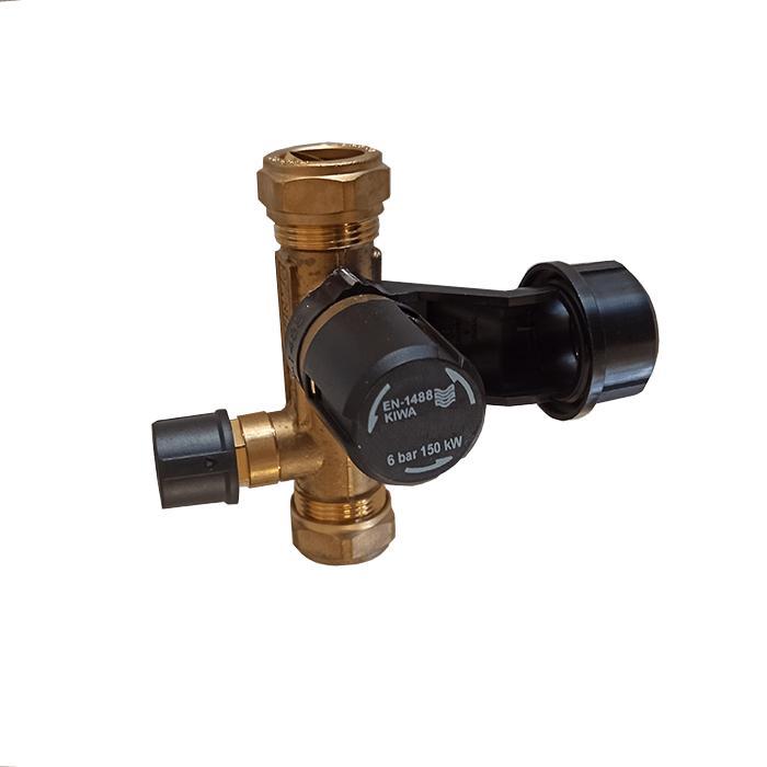 Inlaatcombinatie boiler 6 bar 22mm knel DN20, Doe-het-zelf en Verbouw, Geisers en Boilers, Verzenden