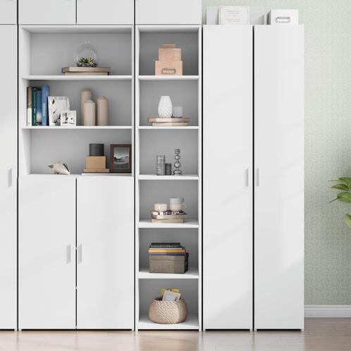 vidaXL buffetkast 40x41x185 cm bewerkt hout wit, Huis en Inrichting, Kasten | Buffetkasten, 25 tot 50 cm, Nieuw, Overige houtsoorten