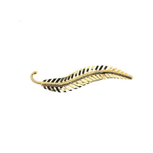 Gouden veer broche | Vintage (gouden broche, geelgoud), Sieraden, Tassen en Uiterlijk, Broches, Overige kleuren, Gebruikt, Goud