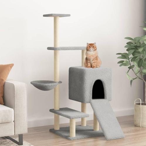vidaXL Kattenmeubel met sisal krabpalen 130,5 cm lichtgrijs, Dieren en Toebehoren, Katten-accessoires, Nieuw, Verzenden
