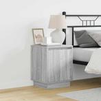 vidaXL Nachtkastje met 2 pcs Grijs 39 x 34.5 x 50 cm Bewerkt, Minder dan 45 cm, Verzenden, Nieuw, Minder dan 55 cm