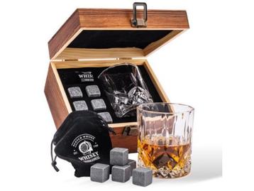 Veiling - Whisky set met 6 Koelstenen &amp; Whiskey Glas beschikbaar voor biedingen
