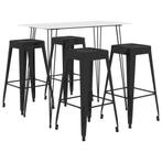 vidaXL 5-delige Barset wit en zwart, Huis en Inrichting, Verzenden, Nieuw