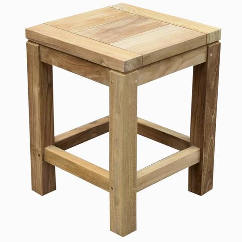 Boris bijzettafel 35x35xH46 cm teak, Tuin en Terras, Tuintafels, Nieuw, Teakhout, Ophalen of Verzenden