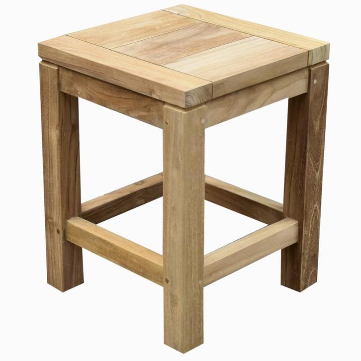 Boris bijzettafel 35x35xH46 cm teak, Tuin en Terras, Tuintafels, Nieuw, Teakhout, Ophalen of Verzenden