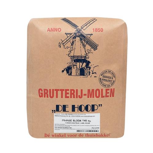 Molen de Hoop Franse Tarwebloem T45 5kg  (Farine Bagatelle), Hobby en Vrije tijd, Taarten en Cupcakes maken, Nieuw, Verzenden
