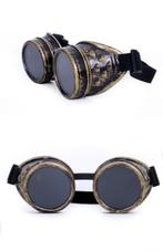 Goggles Steampunk Bril Brons Montuur Zonnebril Glazen Goud B, Nieuw, Carnaval, Ophalen of Verzenden, Feestartikel