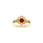 Gouden ring met roze glas 14 krt, Sieraden, Tassen en Uiterlijk, Ringen, Ophalen of Verzenden, Nieuw