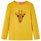 vidaXL Kindershirt met lange mouwen 116 donker okerkleurig, Verzenden, Nieuw