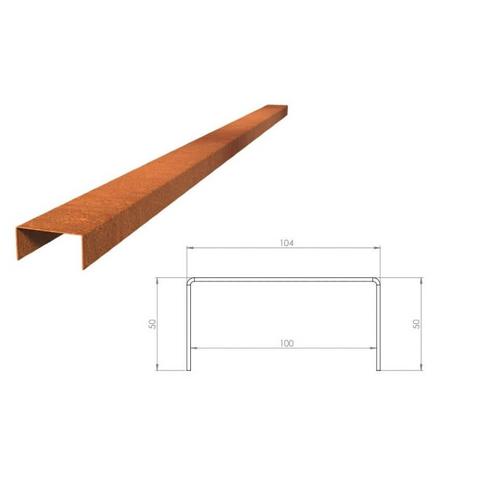 Cortenstaal u-profiel 230x10,4x5cm, Tuin en Terras, Bielzen en Borders, 200 cm of meer, Nieuw, Overige materialen, Border, Minder dan 25 cm