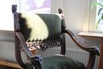 Fauteuil - Fluweel, Hout - Antique Dagobert fauteuil, Antiek en Kunst