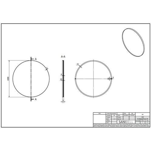 Ink Spiegel Rond Geborsteld Koper Aluminium Kader 100 x 3,5, Doe-het-zelf en Verbouw, Sanitair, Ophalen of Verzenden