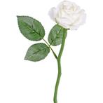 Witte roos kunstbloem 27 cm - Kunst rozen, Huis en Inrichting, Kamerplanten, Ophalen of Verzenden