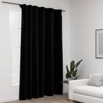 vidaXL Gordijn linnen-look verduisterend met haken 290x245, Huis en Inrichting, Verzenden, Nieuw, Zwart