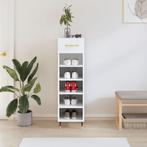 vidaXL Schoenenkast 30x35x105 cm bewerkt hout wit, Huis en Inrichting, Kasten | Overige, Verzenden, Nieuw