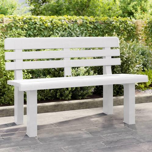 vidaXL Tuinbankje 110x52x71 cm polypropeen wit, Tuin en Terras, Tuinbanken, Nieuw, Kunststof, Verzenden