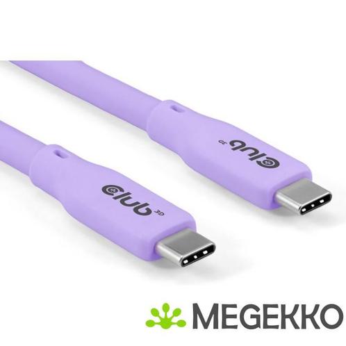 CLUB3D USB C oplaadkabel paars siliconen & tangle-free, Computers en Software, Overige Computers en Software, Nieuw, Verzenden