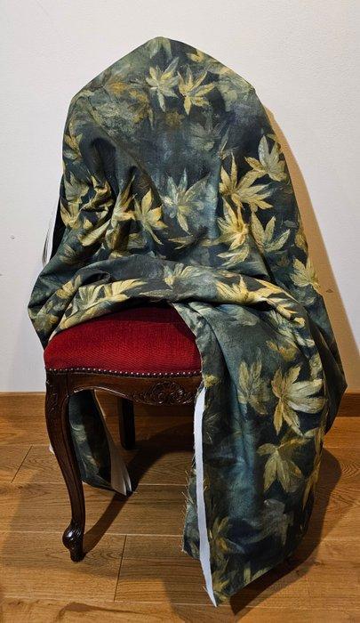 Zware gekamd katoenen stof met esdoornbladeren - 300x280cm -, Antiek en Kunst, Antiek | Kleden en Textiel