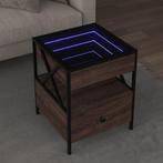 vidaXL Salontafel met Infinity LED 40x40x51 cm bruin, Huis en Inrichting, Tafels | Salontafels, Minder dan 50 cm, 50 tot 100 cm