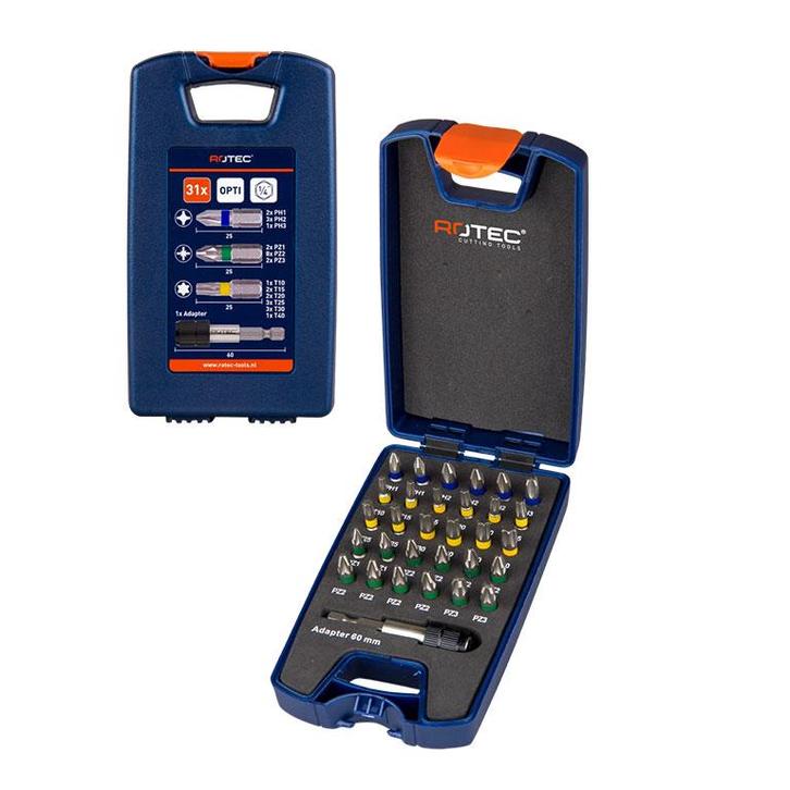 Rotec OPTI-Bitset 31-delig, Doe-het-zelf en Verbouw, Gereedschap | Boormachines, Nieuw, Verzenden