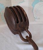 Ship’s pulley - Hout, IJzer, Antiek en Kunst