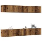 vidaXL 4-delige wand-tv-meubelset van oud hout, 100x30x30 cm, Huis en Inrichting, Verzenden, Nieuw, Overige houtsoorten