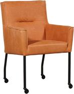 Oranje leren moderne eetkamerstoel - Kenia Leer Rost (oranje, Huis en Inrichting, Stoelen, Nieuw, Leer, Ophalen of Verzenden, Eén