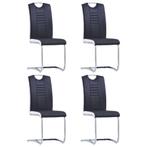 vidaXL Eetkamerstoelen 4 st kunstleer zwart, Huis en Inrichting, Stoelen, Verzenden, Nieuw, Zwart