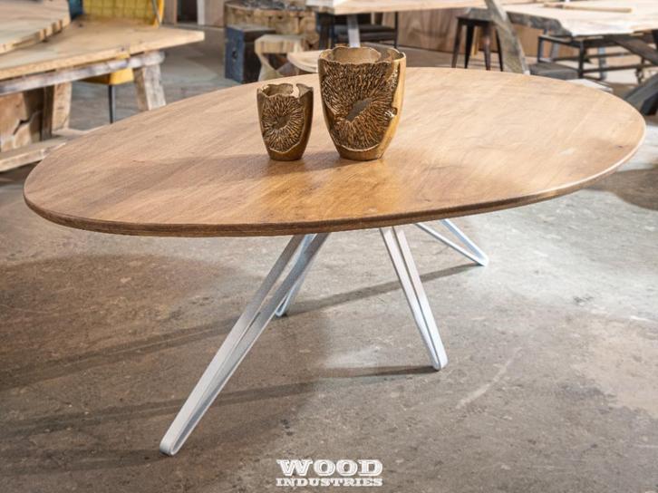 kiezel eiken tafel eettafel unieke deense eettafel vrijevorm, Huis en Inrichting, Tafels | Eettafels, 100 tot 150 cm, 200 cm of meer