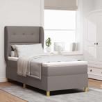 vidaXL Boxspringbed met matras met hoofdeinde Taupe 190 x 90, Huis en Inrichting, Slaapkamer | Bedden, Verzenden, Nieuw, Stof