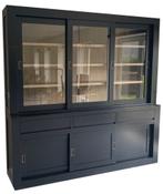 Buffetkast Enschede zwart met eiken interieur 220cm, Huis en Inrichting, Kasten | Buffetkasten, Ophalen of Verzenden, Nieuw