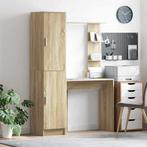 vidaXL Bureau met opbergruimte 2 pcs Sonoma Eiken 78.5 x 37, Huis en Inrichting, Kasten | Buffetkasten, Minder dan 50 cm, Verzenden