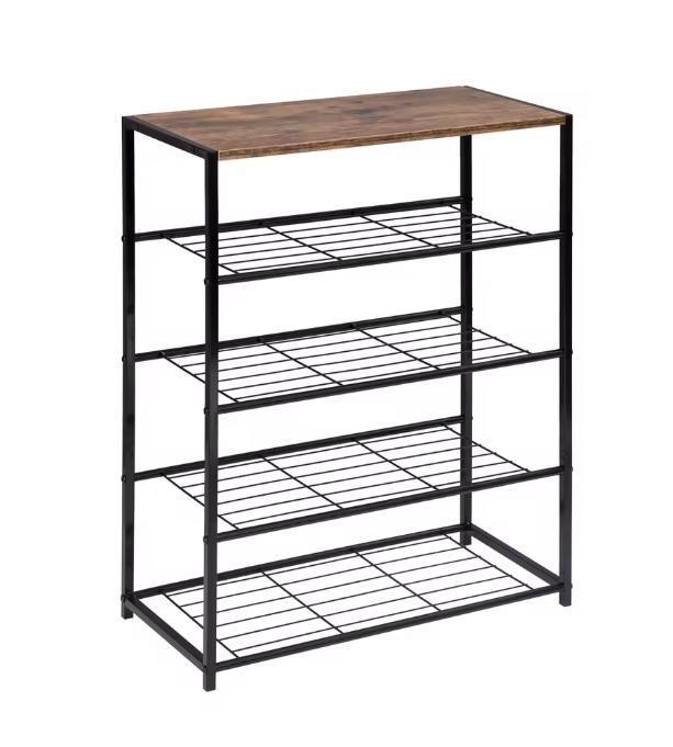 4-Laags Schoenenrek met Zitbank – Metalen en Houten Halrek, Huis en Inrichting, Kasten | Schoenenkasten, Nieuw, Verzenden