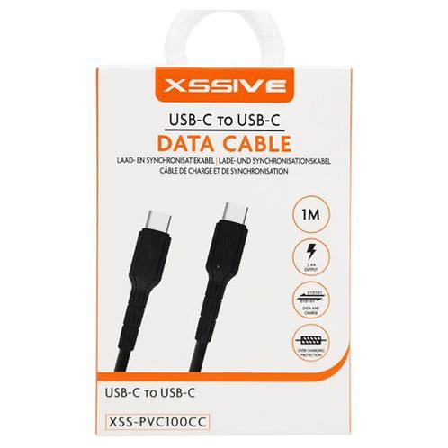Xssive Usb Kabel Type-C To Type-C 1M Xss-Pvc100Cc - Zwart, Computers en Software, Laptop-opladers, Verzenden
