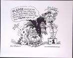 Pentekening Amerika - Carter en Bush (lijst optie), Antiek en Kunst, Verzenden