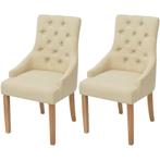 vidaXL Eetkamerstoelen 2 st stof crèmekleurig, Verzenden, Nieuw