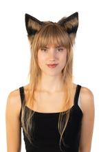 Haarband Furry Oortjes Zwart Bruin Kat Poes Vos Diadeem Dons, Ophalen of Verzenden, Nieuw, Carnaval, Accessoires