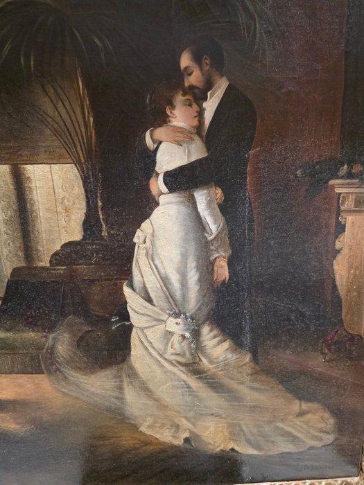 Edoardo Tofano (1838-1920), Seguace - Ritratto di Amanti, Antiek en Kunst, Kunst | Schilderijen | Klassiek