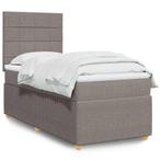 vidaXL Boxspring met matras stof taupe 90x190 cm, 90 cm, Eenpersoons, Verzenden, Nieuw