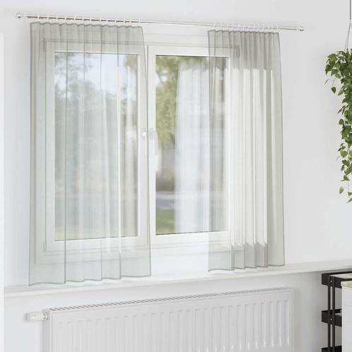 vidaXL Gordijnen voile met roedezakken 2 st lichtgrijs, Huis en Inrichting, Stoffering | Gordijnen en Lamellen, Grijs, Nieuw, Verzenden