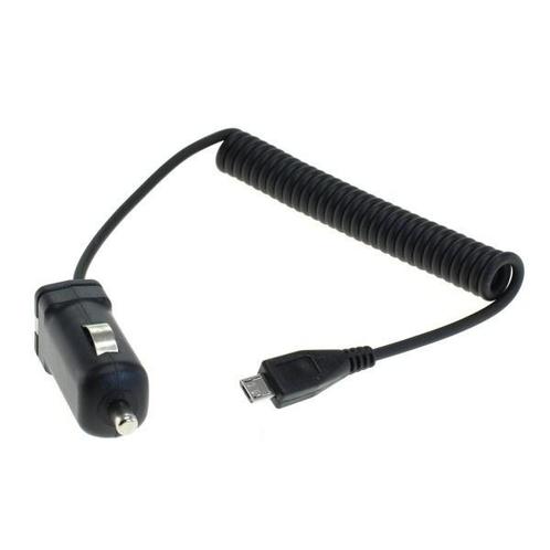 USB Micro B autolader met vaste spiraalkabel - 1A, Telecommunicatie, Mobiele telefoons | Telefoon-opladers, Ophalen of Verzenden