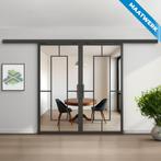 Dubbele stalen Schuifdeuren met koofsysteem Zwart 5 Vlaks Ma, Nieuw, Metaal