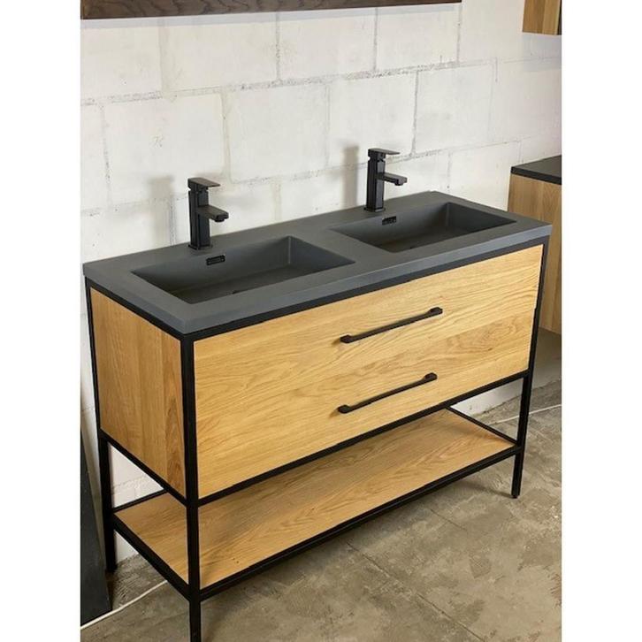 Badkamermeubel Casajoy Miami 120x46x90cm Eiken Met, Huis en Inrichting, Badkamer | Badkamermeubels, Ophalen of Verzenden