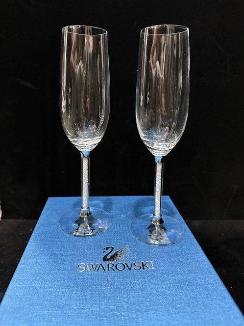 Swarovski - Beeldje, champagne glass - 24 cm - kristal, glas, Antiek en Kunst, Curiosa en Brocante