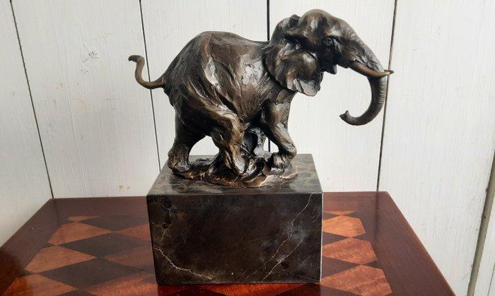 Beeld, Olifant - 21 cm - Brons, Antiek en Kunst, Curiosa en Brocante