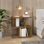 vidaXL Nachtkastje 50x30x51,5 cm bewerkt hout gerookt, Huis en Inrichting, Minder dan 45 cm, Verzenden, Nieuw, Minder dan 55 cm