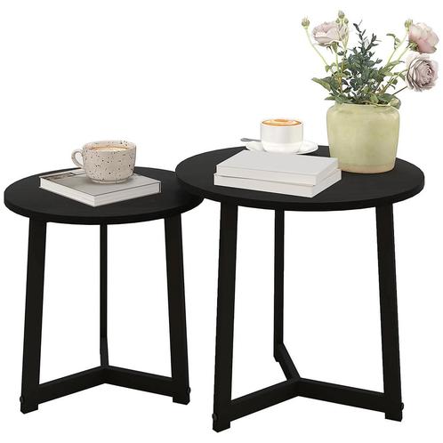 TRUUSK 2-delige Set Salontafel, Ronde Bijzettafel, Koffietaf, Huis en Inrichting, Tafels | Salontafels, Nieuw, Verzenden
