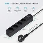 Stekkerdoos met Schakelaar - Verlengsnoer met Schakelaar -, Doe-het-zelf en Verbouw, Elektra en Kabels, Ophalen of Verzenden, Nieuw