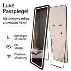 LoXa Passpiegel Ilumina Zwart – 160x50 cm – LED Verlichting, Huis en Inrichting, Woonaccessoires | Spiegels, Verzenden, Nieuw